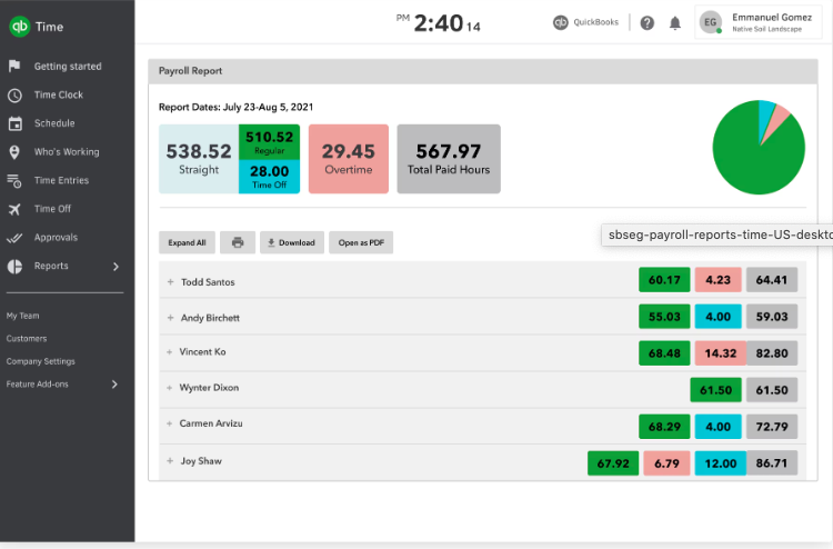 Quickbooks Time Review 2024, pros & cons, pricing & more 3 Skjermbilde 2024 04 01 kl. 15.19.05