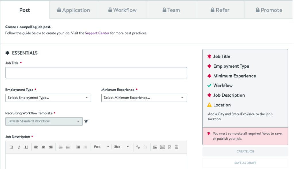 Picture of "write your job description " box. JazzHr (ATS) Review 2024, pros, cons pricing & more Picture of "write your job description " box. JazzHr (ATS) Review 2024, pros, cons pricing & more