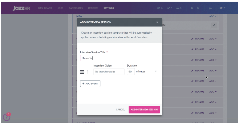Picture of JazzHr Interview scheduling feature. JazzHr (ATS) Review 2024, pros, cons pricing & more Picture of JazzHr Interview scheduling feature. JazzHr (ATS) Review 2024, pros, cons pricing & more