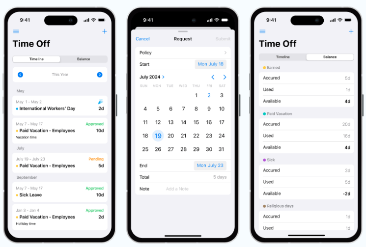image of clockify mobile app. Here showing the "time off" feature. image of clockify mobile app. Here showing the "time off" feature. Clockify review 2024, pros cons, pricing and more.