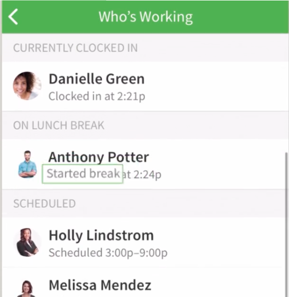 Picture overview of "who is working" on the mobile app. When I Work review 2024, pros, cons, pricing & more Picture overview of "who is working" on the mobile app. When I Work review 2024, pros, cons, pricing & more