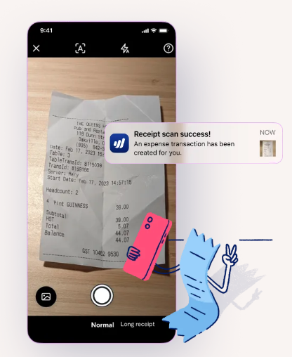 Wave Payroll Review 2025 4 Picture of the reicept management feature in the mobile app. Wave payroll review 2025