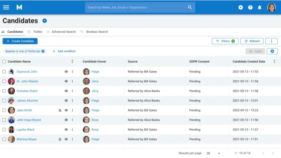 Picture of the The Candidate Referral System from Manatal. Manatal ATS Review 2025: Features, Pricing, Pros & Cons